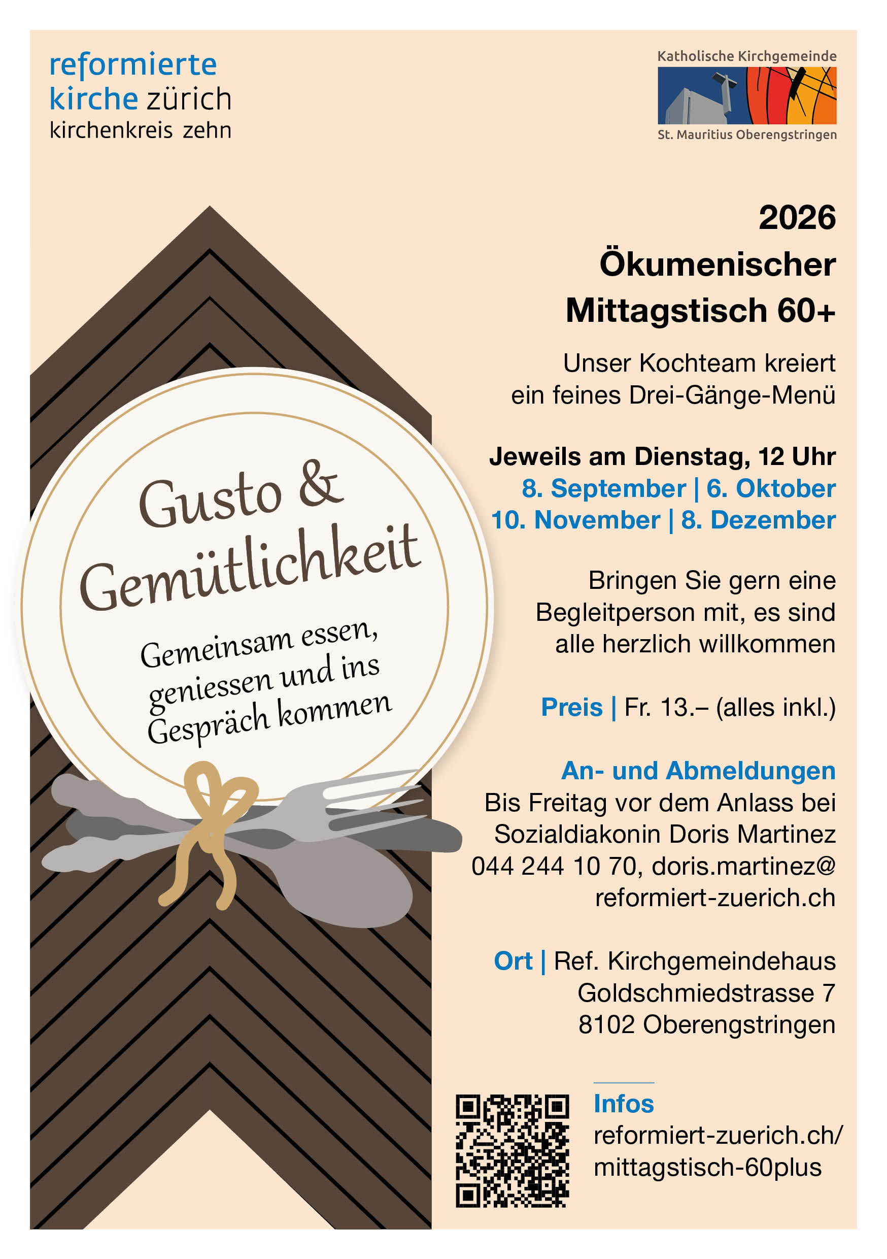 Titelbild des Events: ökumenischer Mittagstisch 60+ Gusto & Gemütlichkeit