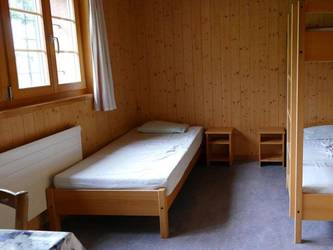 Blick in ein Schlafzimmer.