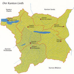 Das Gebiet des Kantons Linth