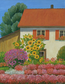 Prachtvoller Garten, Ölfarben