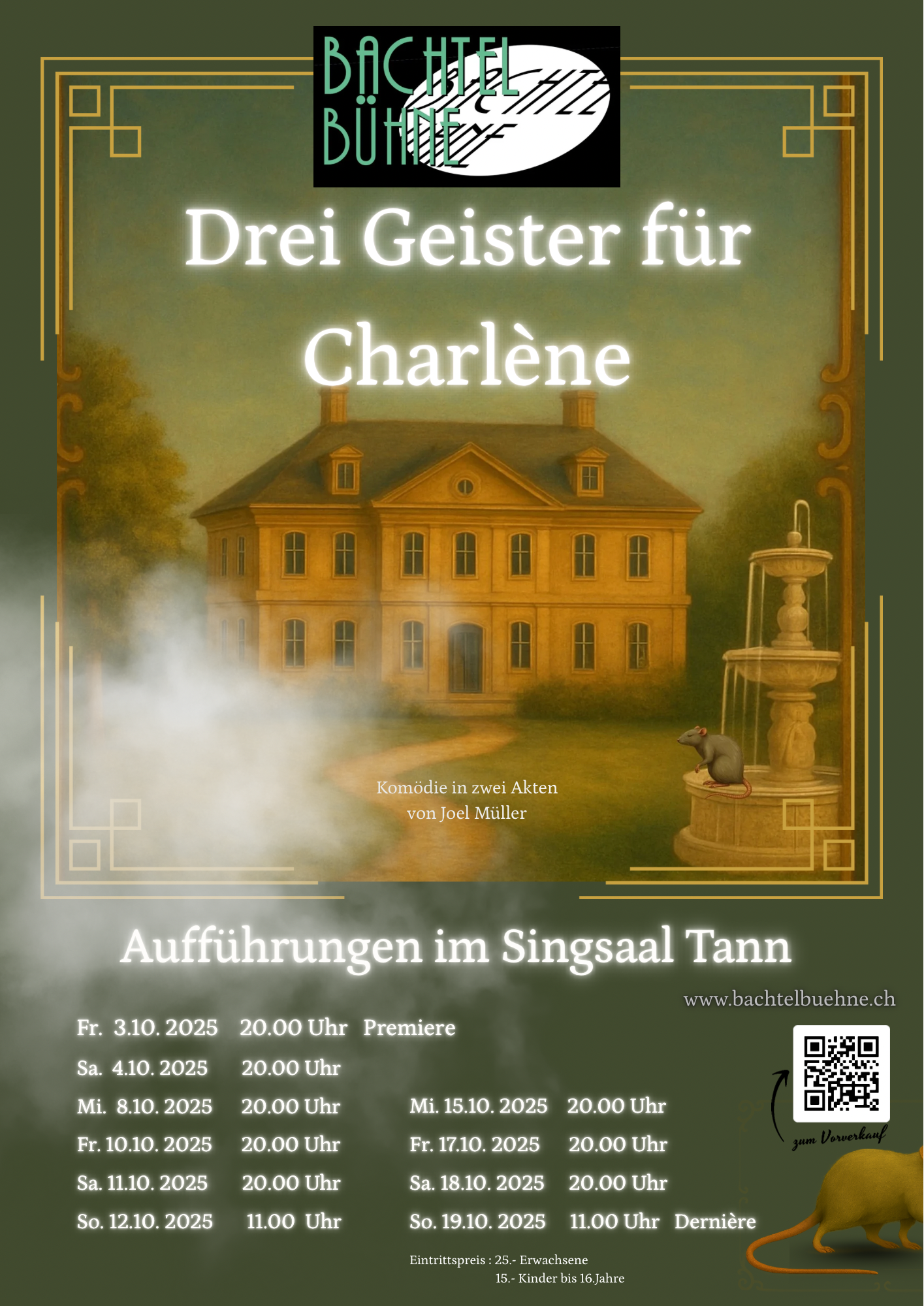 Theater in Tann der Bachtel Bühne "Drei Geister für Charlène"