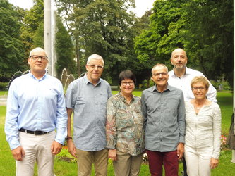 (v. l. n. r.): René Schönfelder, GR, Martin Jenny, Sibylle Riem, Röbi Blei-sch, Martin Bilger HAL, Elsbeth Fischli