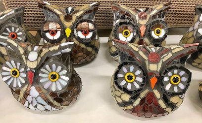 Eulen aus dem Mosaikatelier