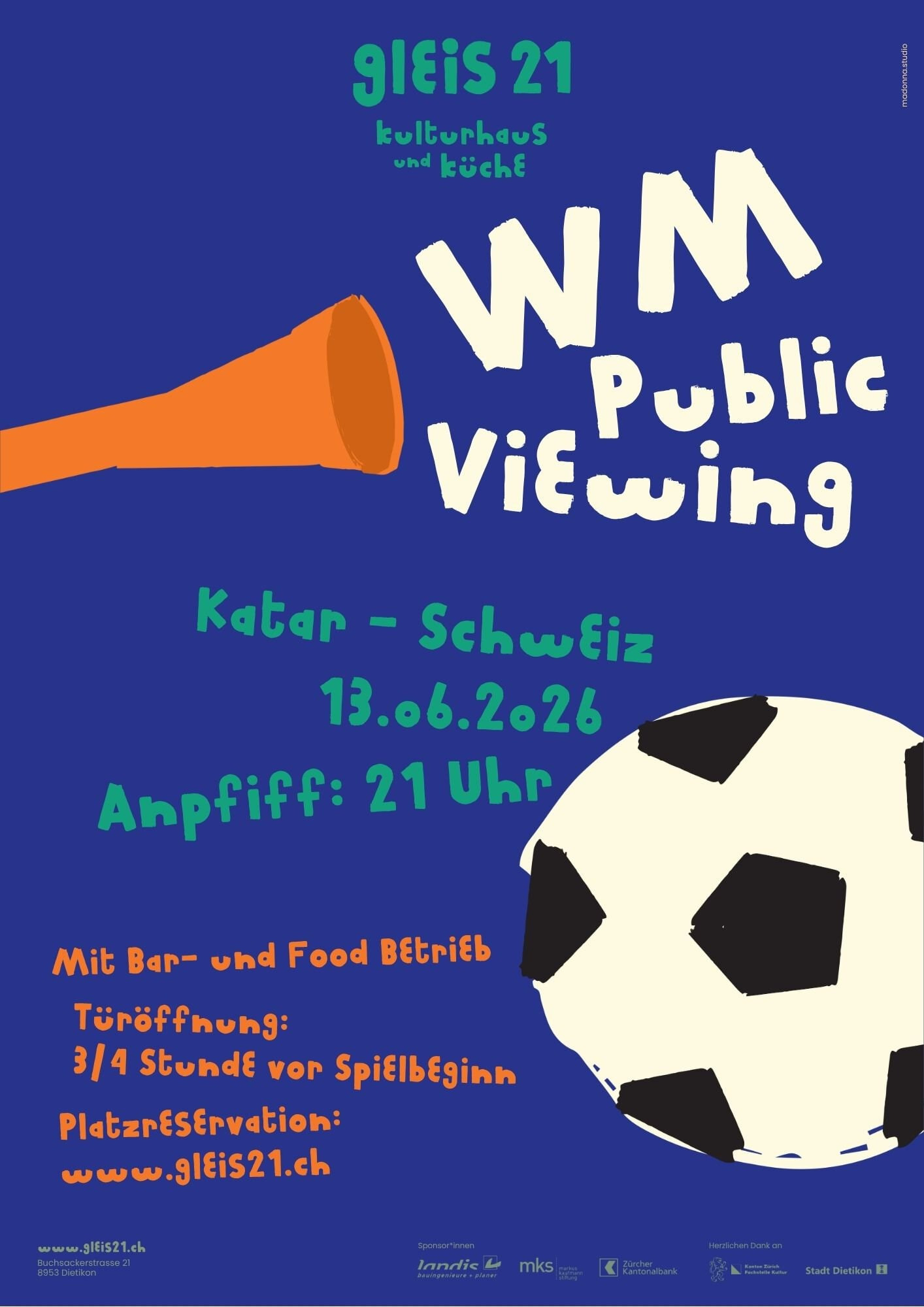 Titelbild des Events: Fussball WM Spiele Live im Gleis21: Katar - Schweiz