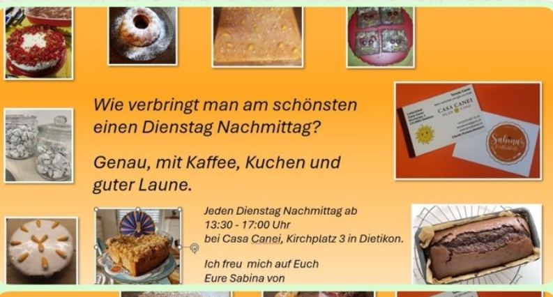 Titelbild des Events: Kaffee und Kuchen bei Casa Canei, Kirchplatz 3, Dietikon