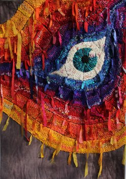 Regenbogenauge, Seidenquilt von Ursula Wamister