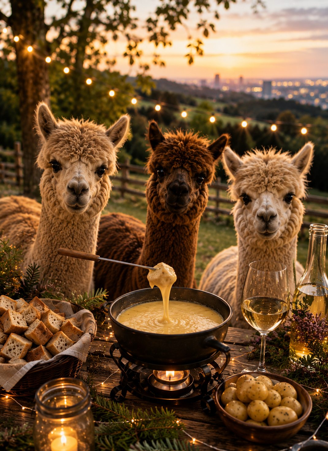 Titelbild des Events: Fondue inmitten Alpakas Bergdietikon AG
