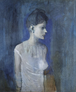 Pablo Picasso Femme en chemise (Madeleine), 1904-1905 Öl auf Leinwand 72,7 x 60 cm London, Tate, Hinterlassen von C. Frank Stoop, 1933 © Succession Picasso / 2018, ProLitteris, Zürich Foto: © Tate, London 2018