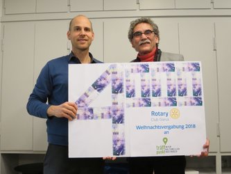 «träffpunkt»-Präsident Philipp Langlotz und Rotary-Präsident Hermann Mathis (v.l.n.r.)