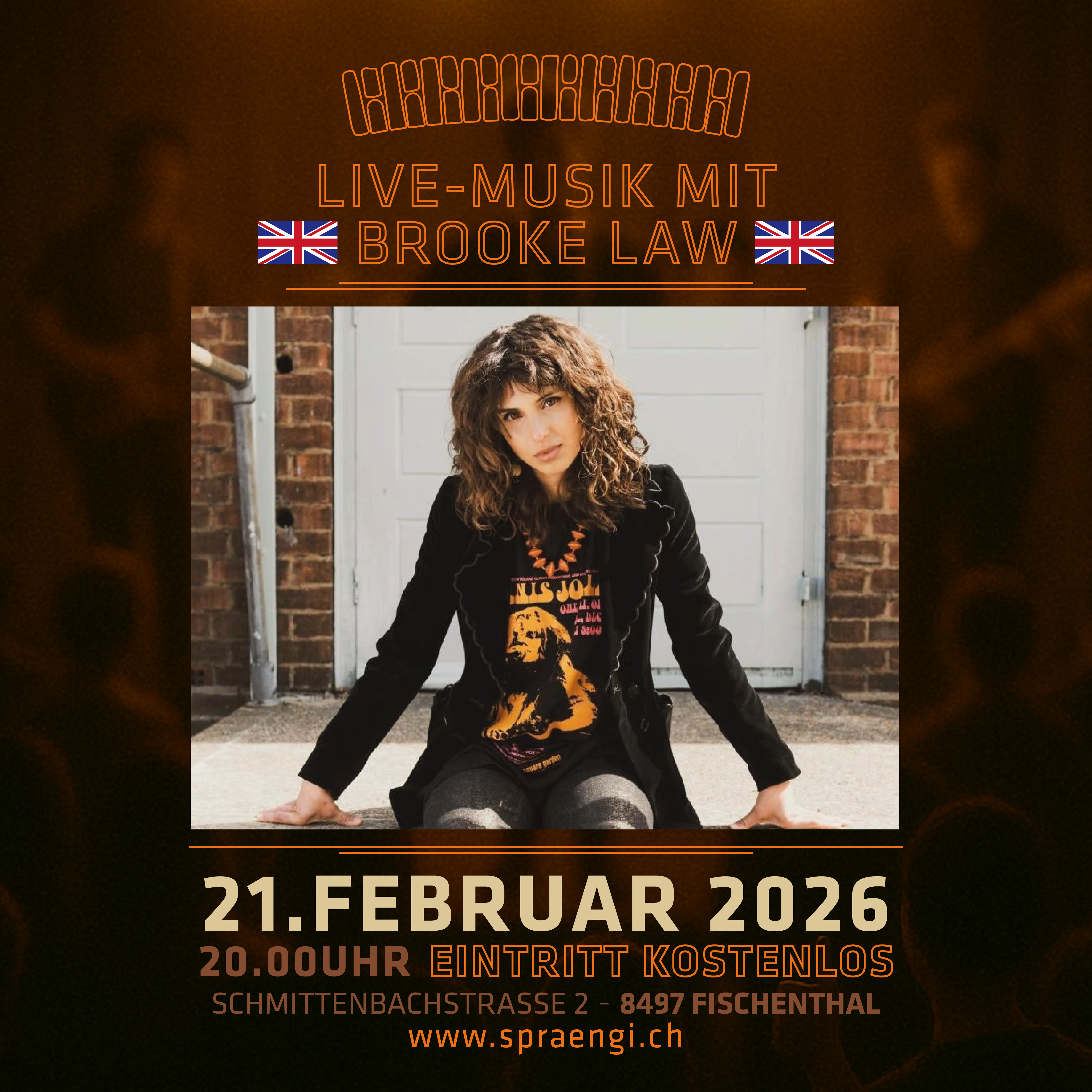 Brooke Law (UK): Country-Rock in der SPRÄNGI: 19.02.2026, Eintritt frei