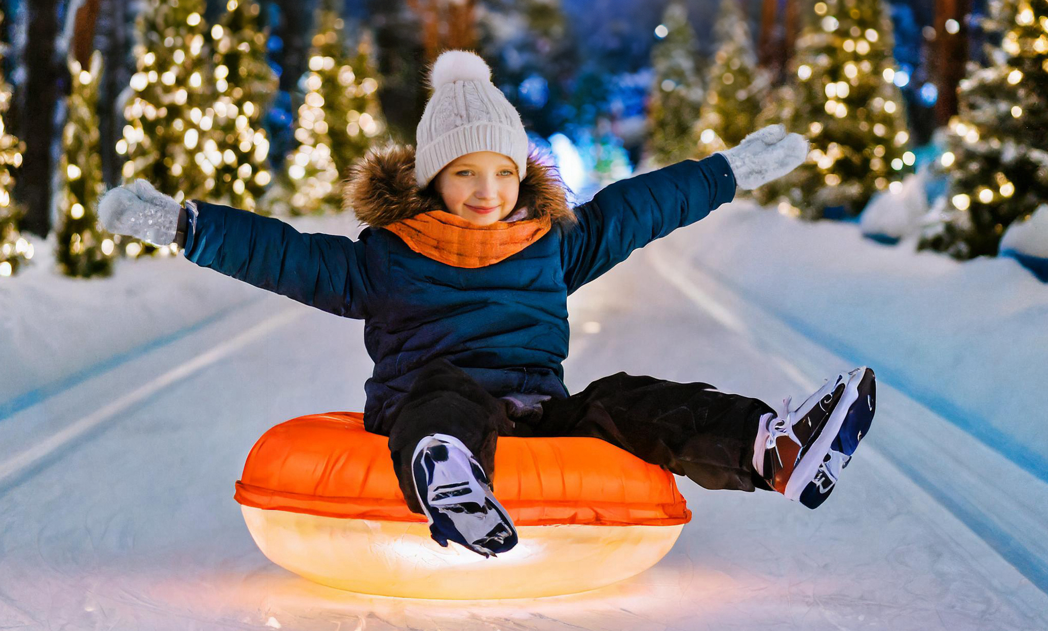Winterrodeln mit der Speed Tubing Bahn