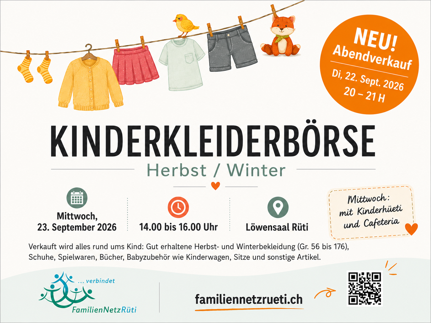 Kinderkleiderbörse Herbst/Winter, Rüti