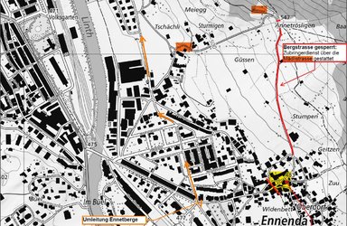 Verkehrsbehinderungen Bergstrasse Ennenda ab 1. Oktober 2019 - 1