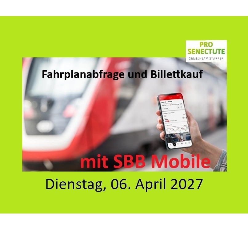 Titelbild des Events: Fahrplanabfrage und Billettkauf mit SBB Mobile