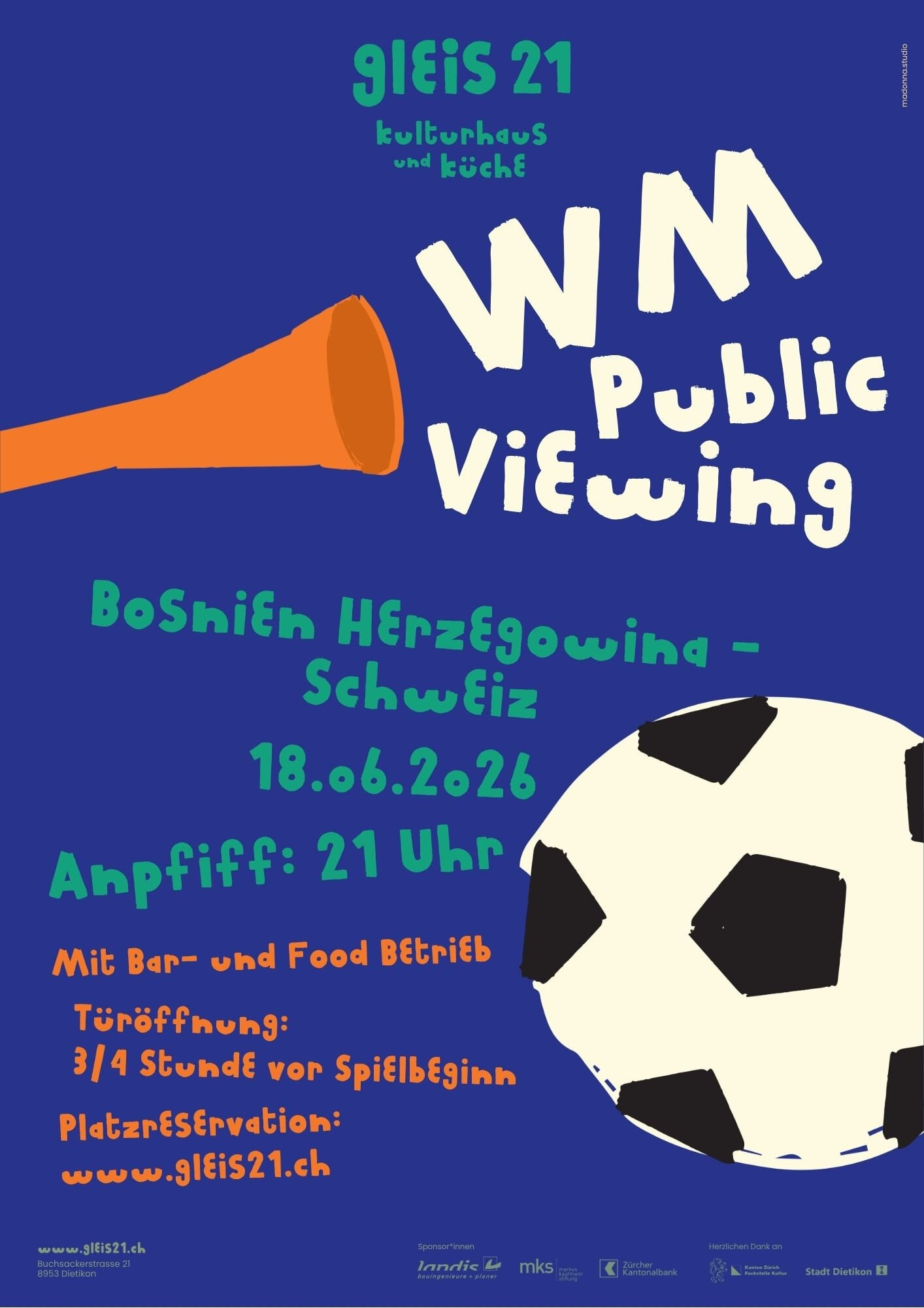 Titelbild des Events: Fussball WM Spiele Live im Gleis21:  Bosnien Herzegowina - CH
