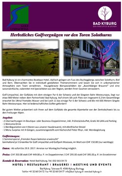 Herbstliches Golfvergnügen vor den Toren Solothurns! - 1