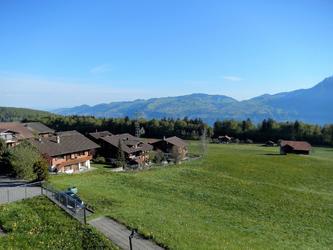 La vue du balcon direction lac de Thoune
