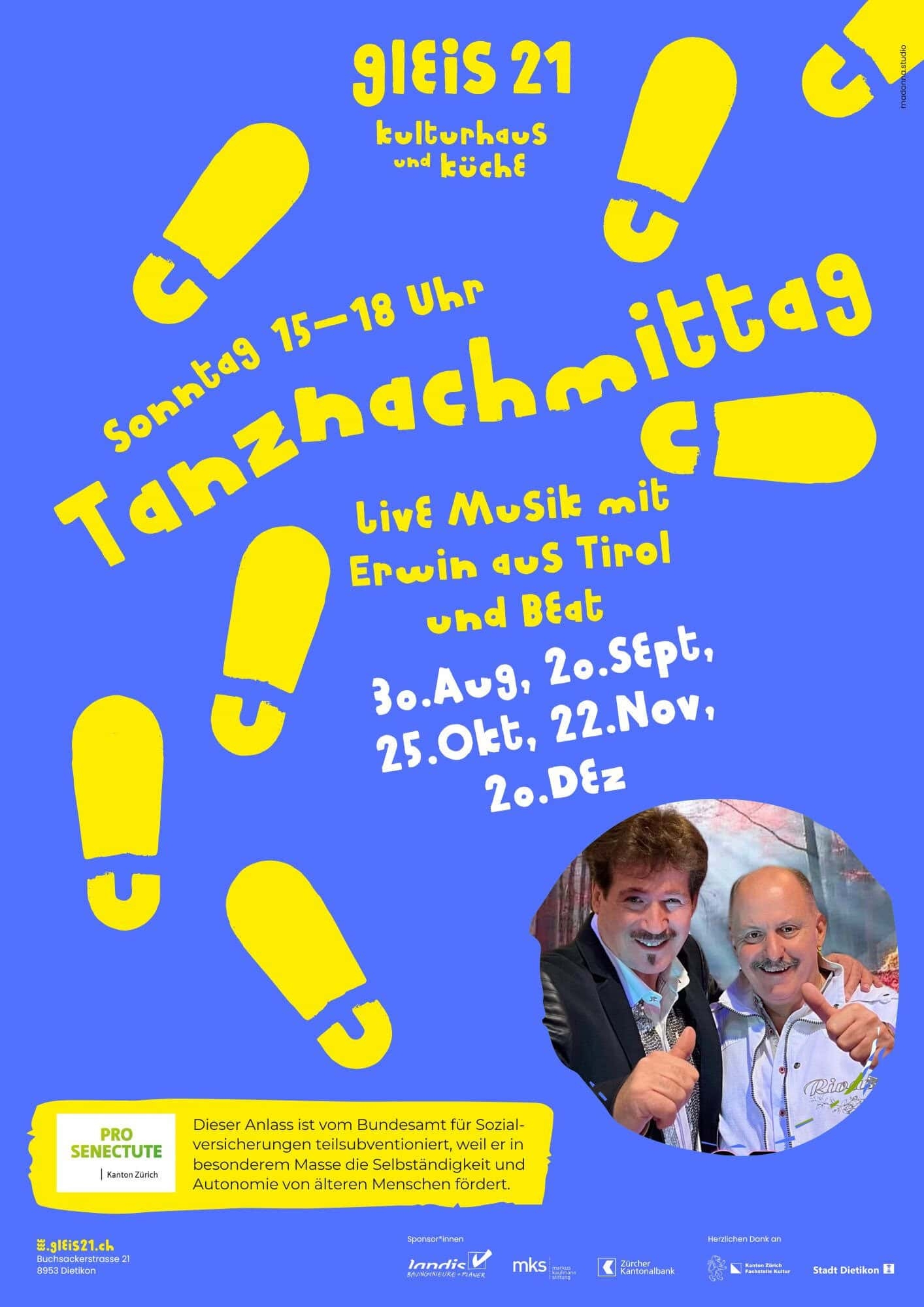 Titelbild des Events: Tanznachmittag mit Live Musik im Gleis21