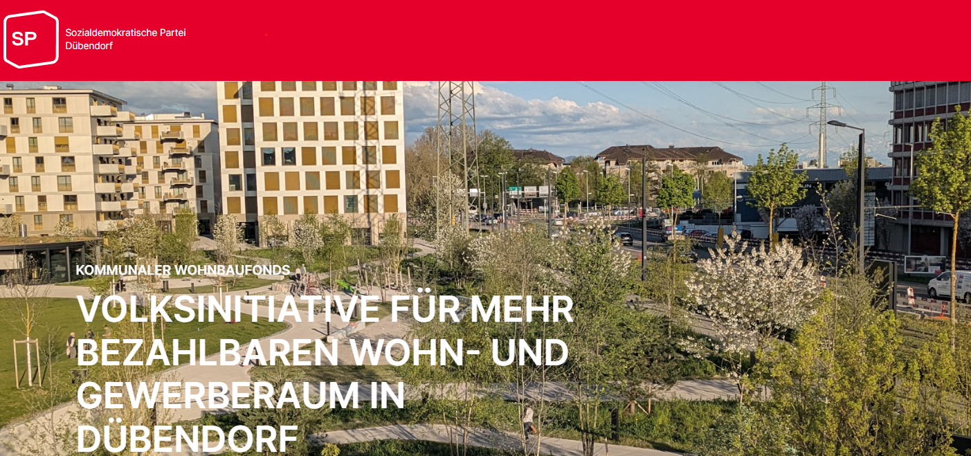 Standaktion “Wohninitiative” SP Dübendorf