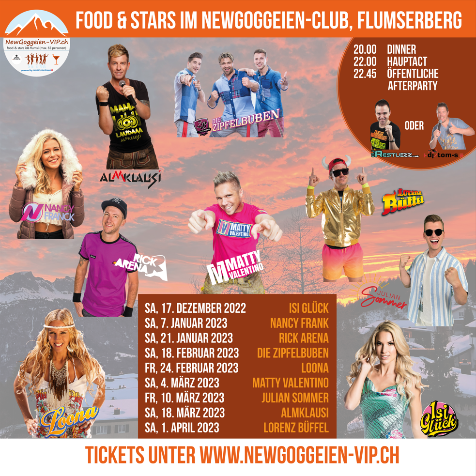 NewGoggeien-VIP.ch: Food & Stars in den Flumserbergen