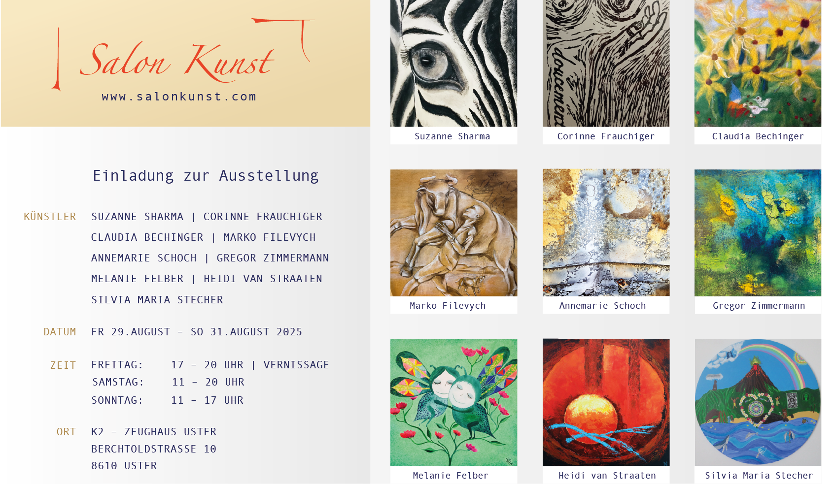 Salonkunst: Naturaspekte, 9 Kunstschaffende stellen aus