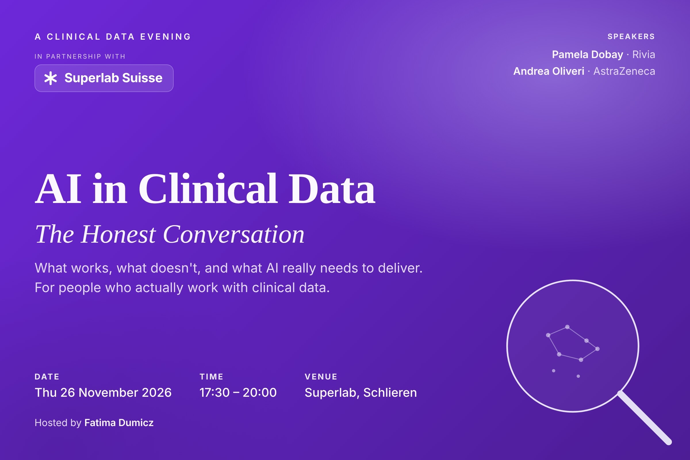 Titelbild des Events: AI in Clinical Data - The Honest Conversation