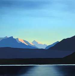 Abendsicht ins Kandertal, Oel auf Leinwand, 50 x 50 cm
