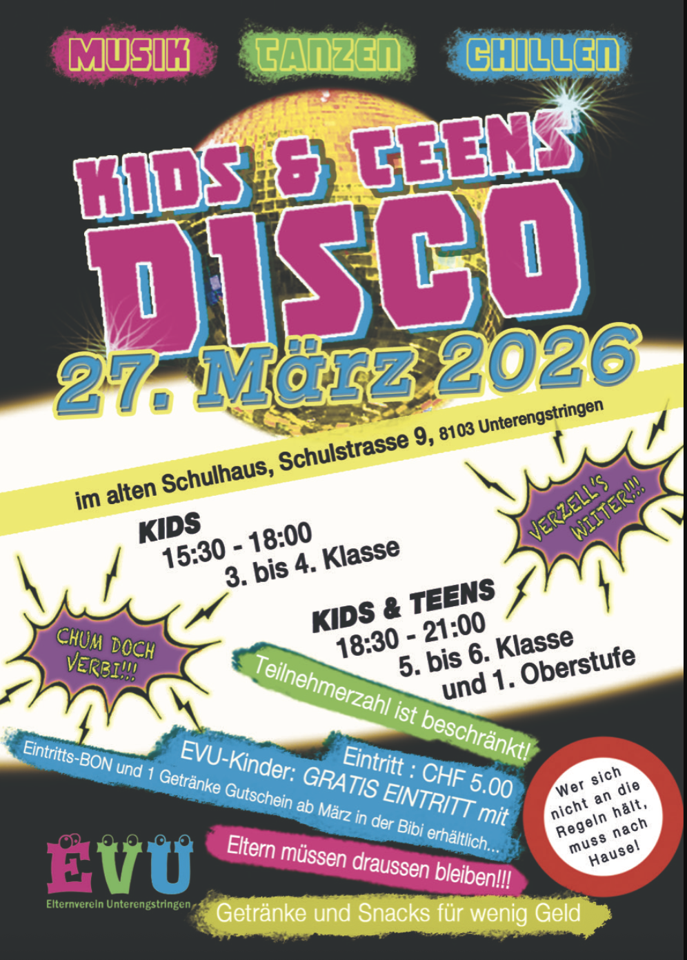 Titelbild des Events: Kids & Teens Disco