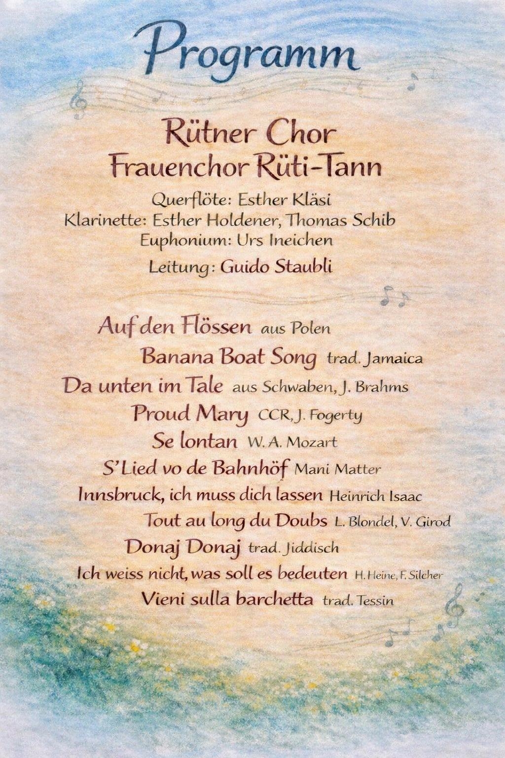 Alles fliesst Frühlingskonzert Rütner Chor und Frauenchor Rüti-Tann
