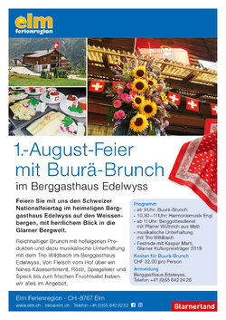 1.-August-Feier mit Buurä-Brunch im Berggasthaus Edelwyss - 1