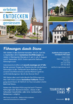 Flyer Dorfführungen Stans