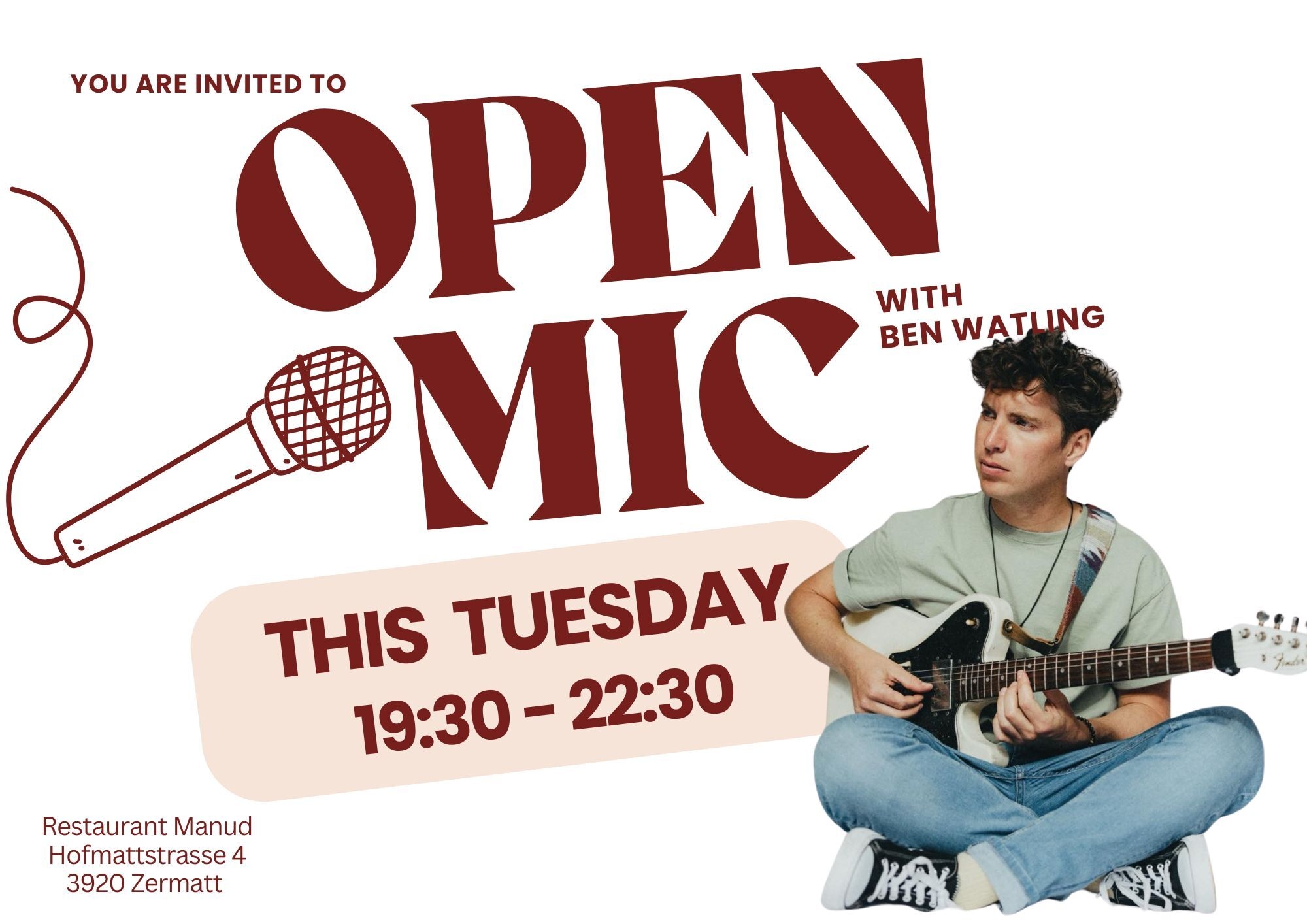 Open Mic Event mit Ben Watling Open Mic Event mit Ben Watling