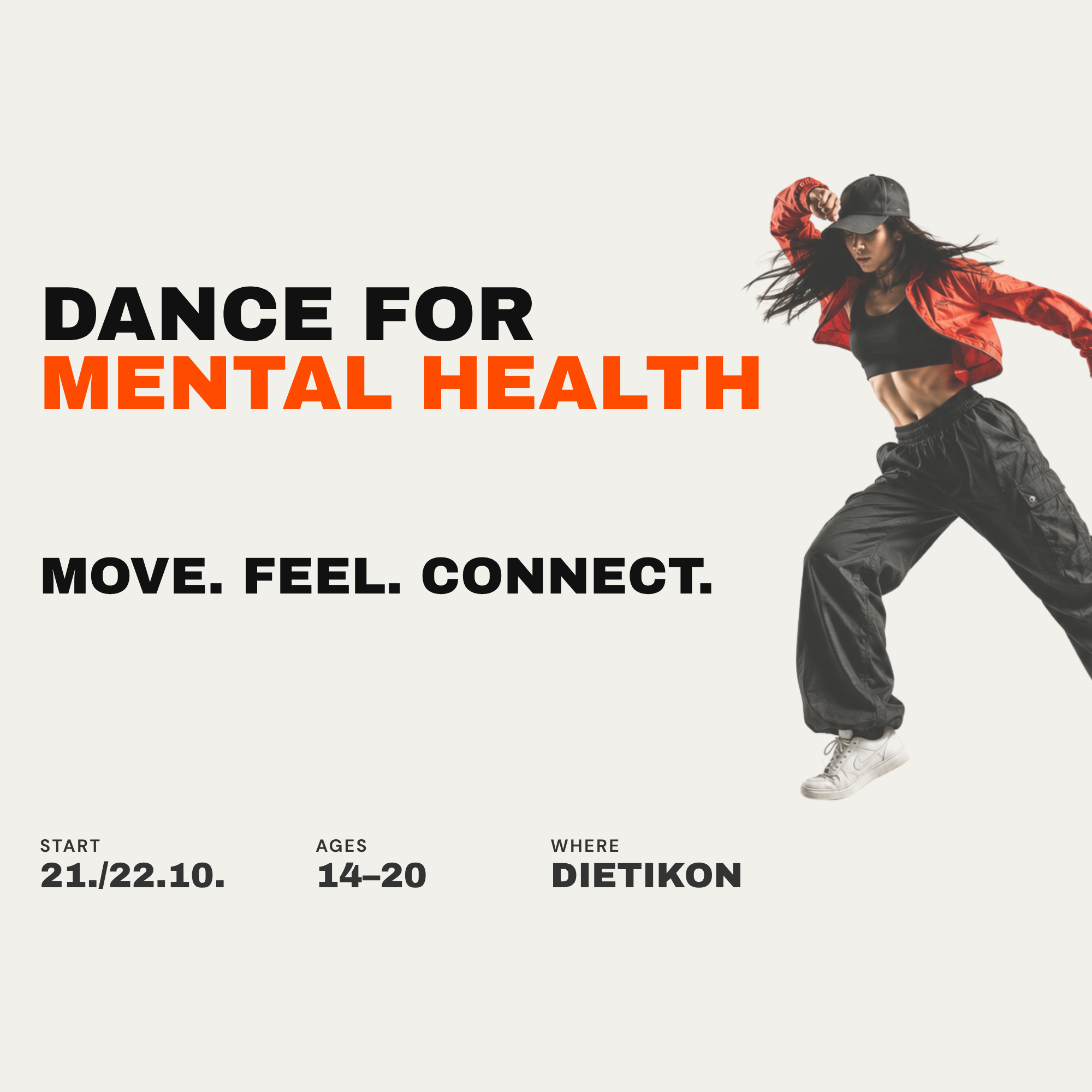 Titelbild des Events: Dance for Mental Health – kostenloses Tanzprojekt für 14–20-Jährige