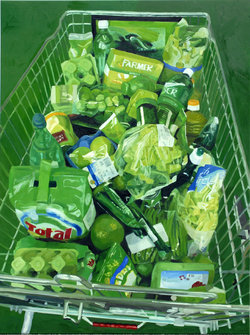 Pat Noser, Migros Grün, Öl auf Leinwand, 2008