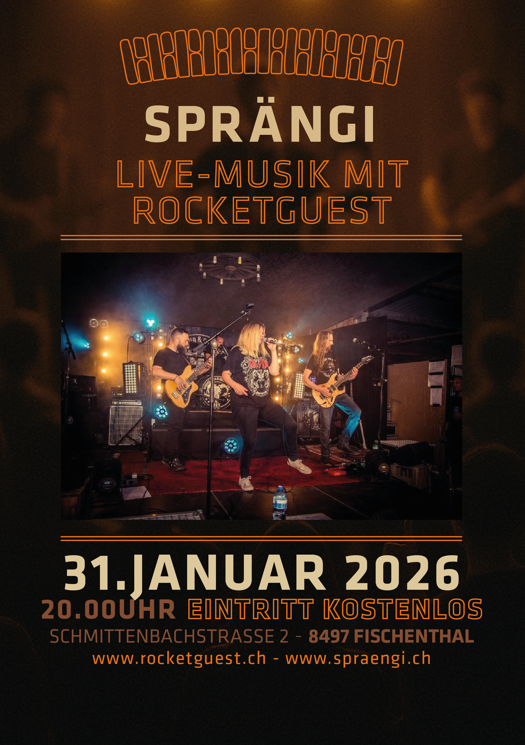 Rocktetguest live in der SPRÄNGI: 31.01.2026, Start 20:00, Eintritt frei