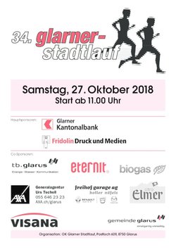 Ausschreibung Glarner Stadtlauf 2018