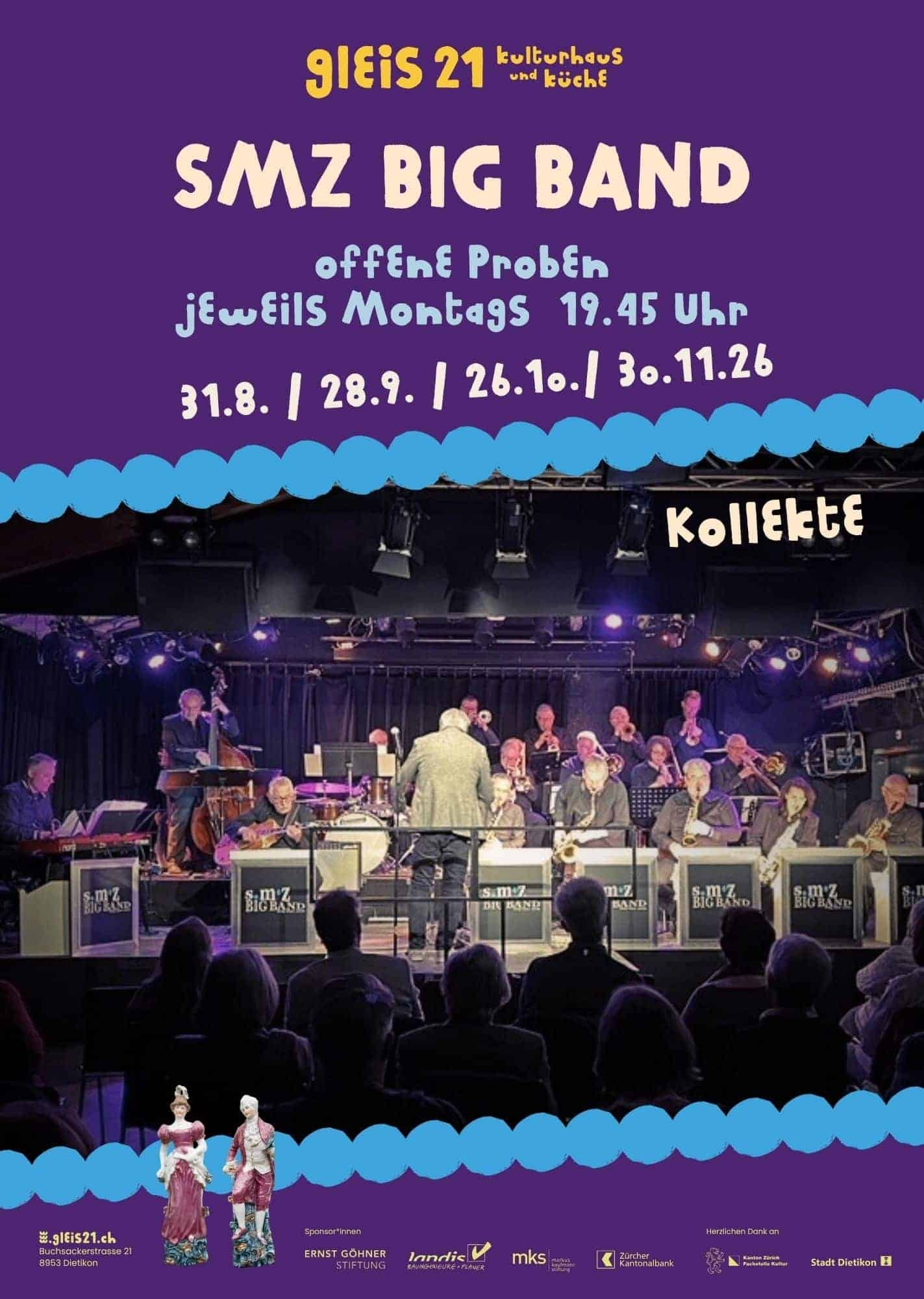 Titelbild des Events: Bigband Montag mit der SMZ Big Band im Gleis21