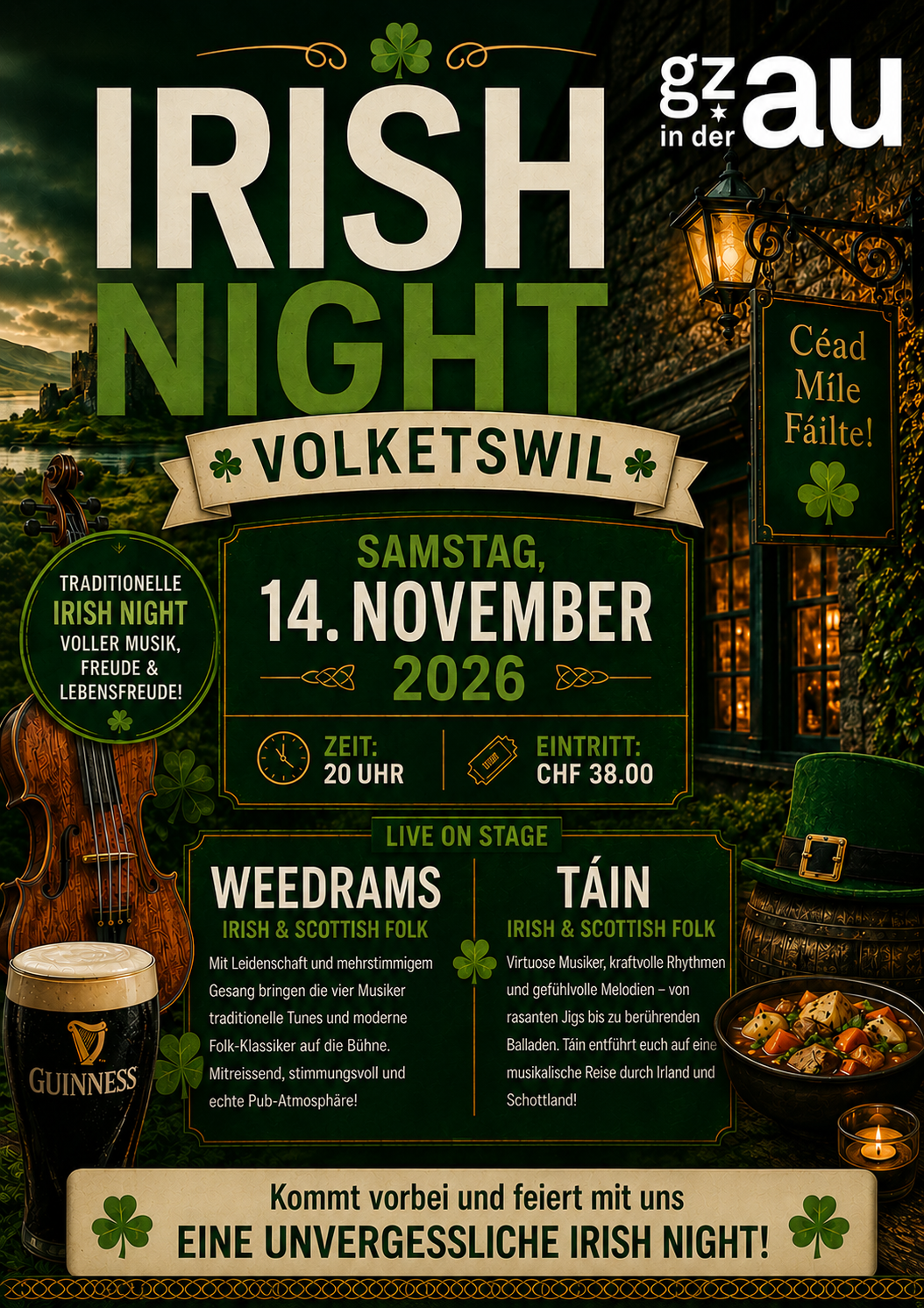 Irish Night Volketswil mit Weedrams & Táin