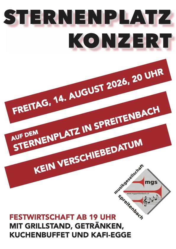 Titelbild des Events: Sternenplatzkonzert der Musikgesellschaft Spreitenbach