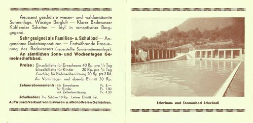 Schwimmbadgenossenschaft Schwändi - Badi Schwändi seit 1932 - 1