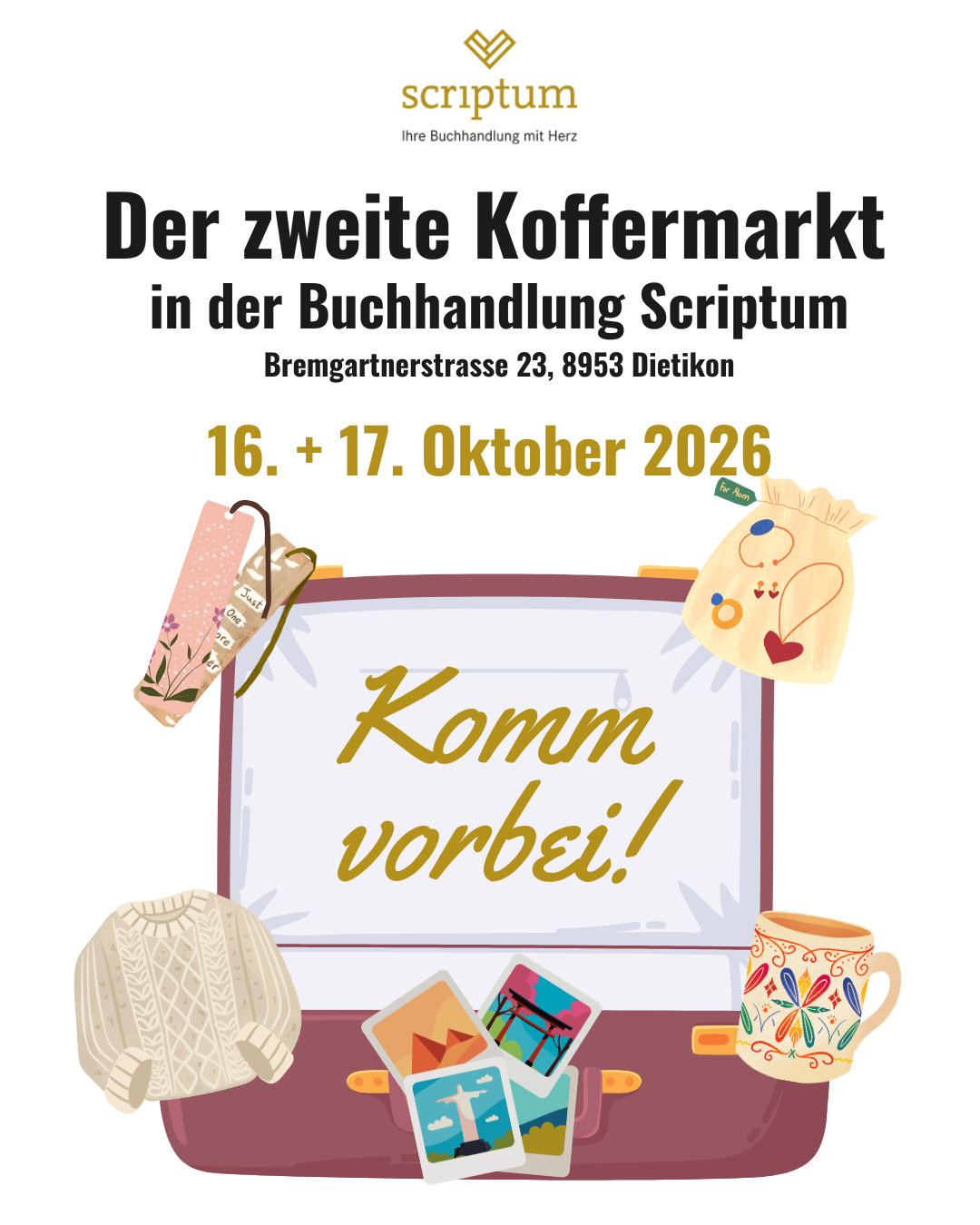 Titelbild des Events: Zweiter Koffermarkt in der Buchhandlung Scriptum