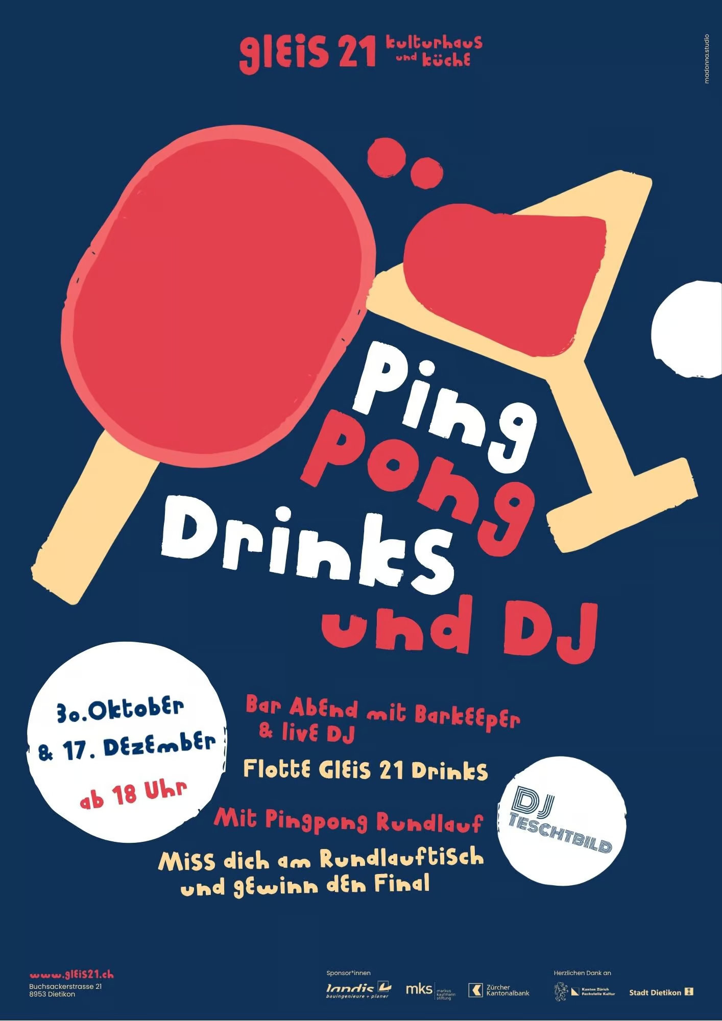 Titelbild des Events: Ping Pong, Drinks & DJ - @gleis21