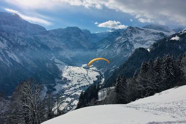 Gleitschirmstartplatz Winter Dorf
